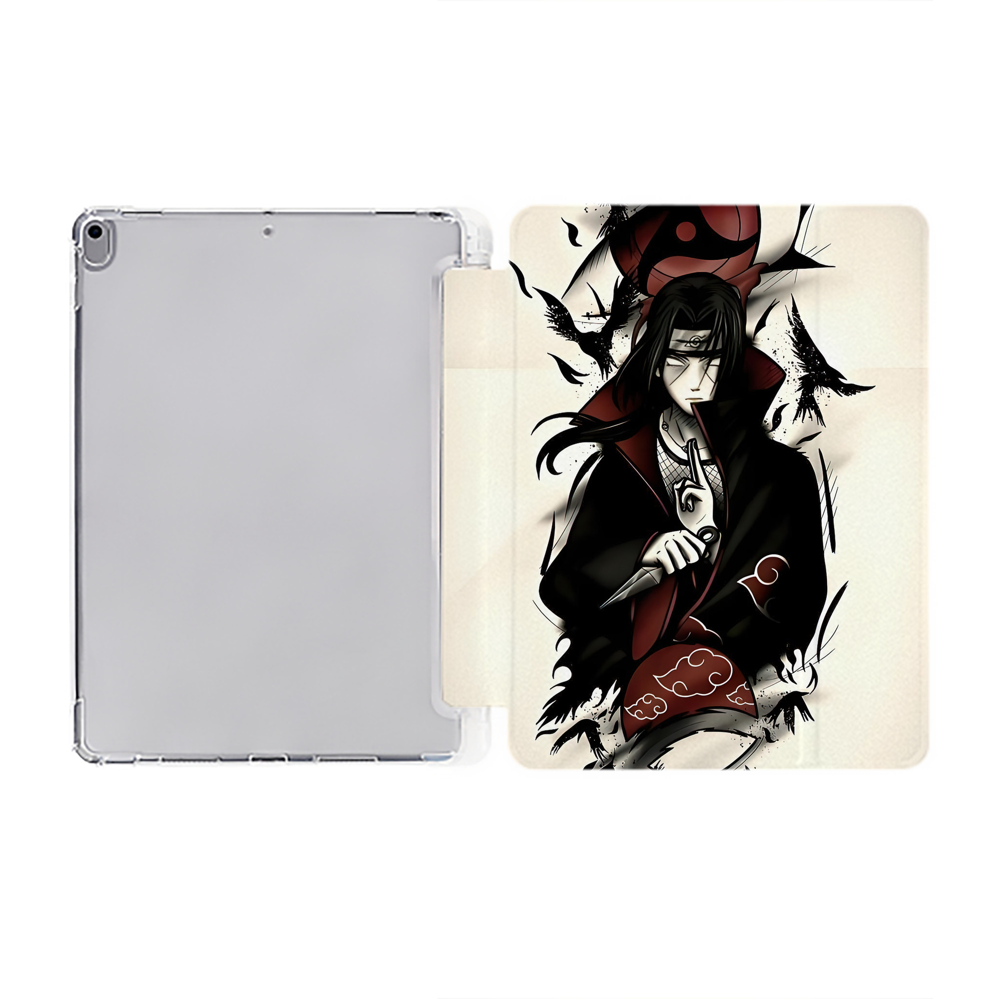 （画像用） NARUTO -ナルト- NARUTO -ナルト- 疾風伝 IPad ケース ペン収納付き 三つ折りスタンド PUレザー×シリコン 対応機種9.5/10.5/10.9インチ